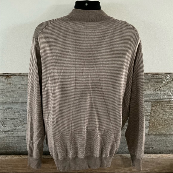 Peter Millar Needle Stretch 1/4 Zip Covered Placket Sweater Size XL Brown (P1) - Picture 5 of 9